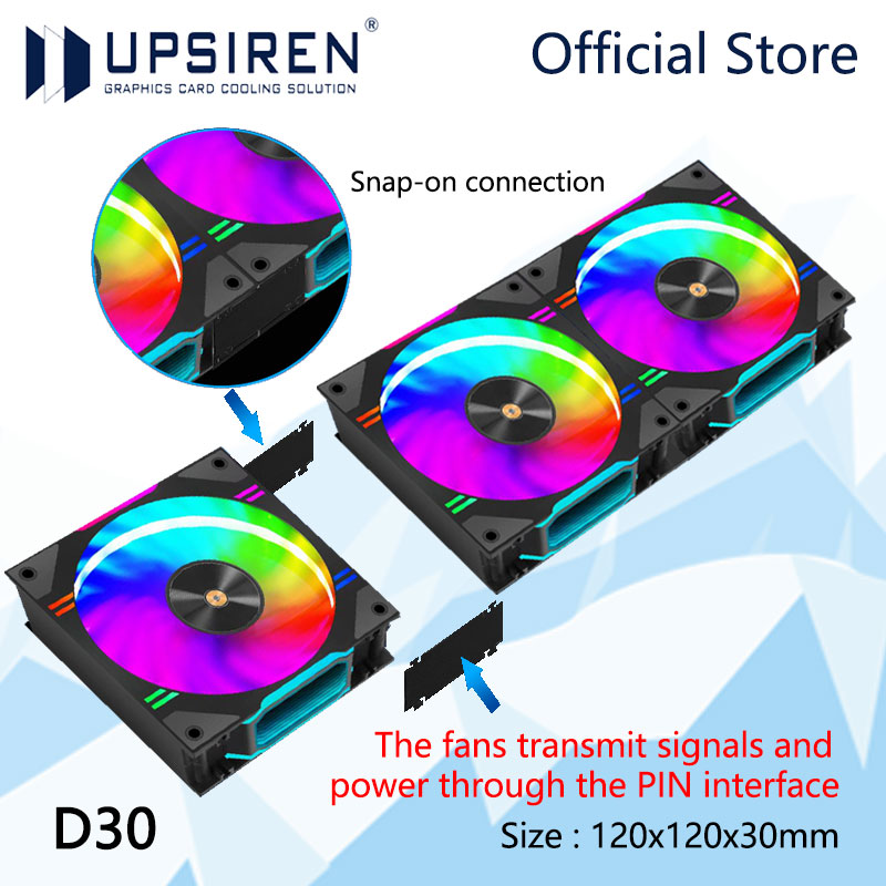 Pc Water Cooling - UPSIREN D30 120X120X30mm Wentylator chłodzący obudowę